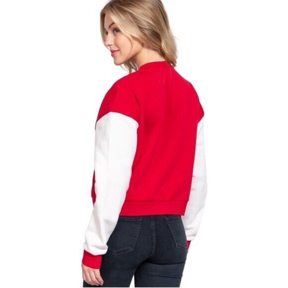 Varsity letter Jacket Women  Medium Red White Letter A Retro Sporty50s Carhop - Picture 4 of 14